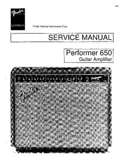 Fender Performer 650 - service manual audio
