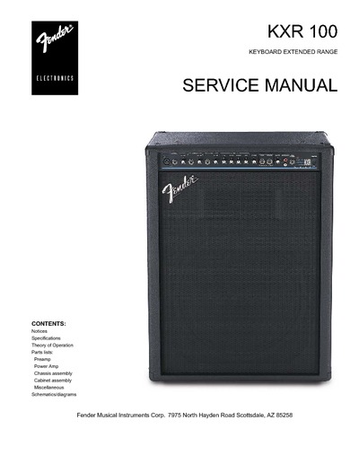 Fender KXR100 service manual