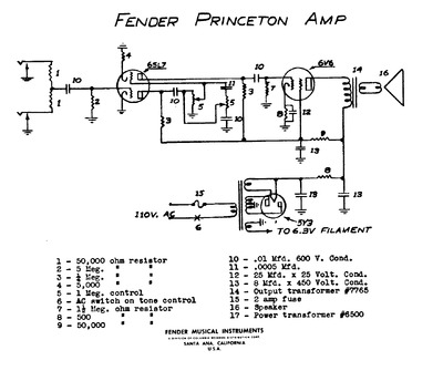 Fender Princeton 5b2 schem