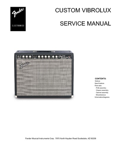 Fender Custom Vibrolux Reverb ServiceManual