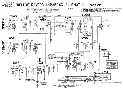 Fender Deluxe reverb ab763 schem