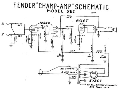 Fender Champ 5e1 schem