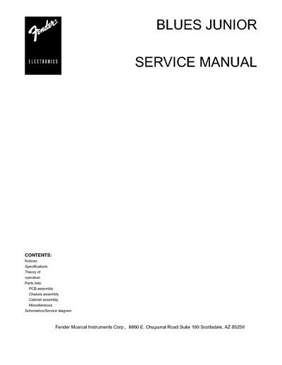 Blues Junior Service Manual