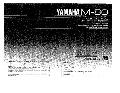 Yamaha M80 user manual