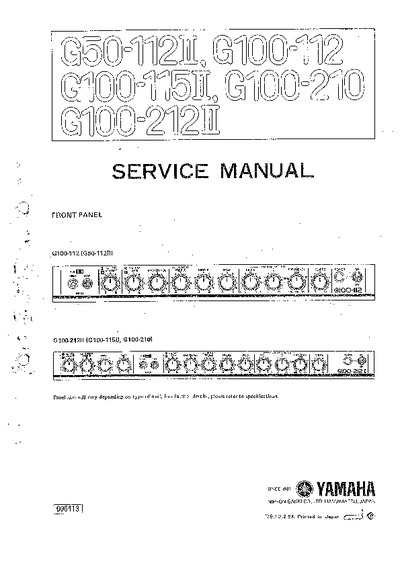 Yamaha G50-112 G100, 112, 115, 210, 212, series II