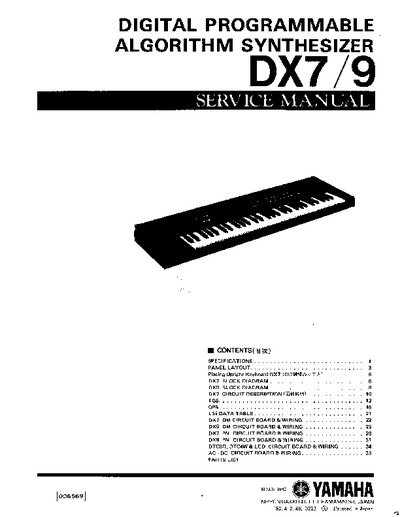 Yamaha DX-7 & DX-9 Service Manual