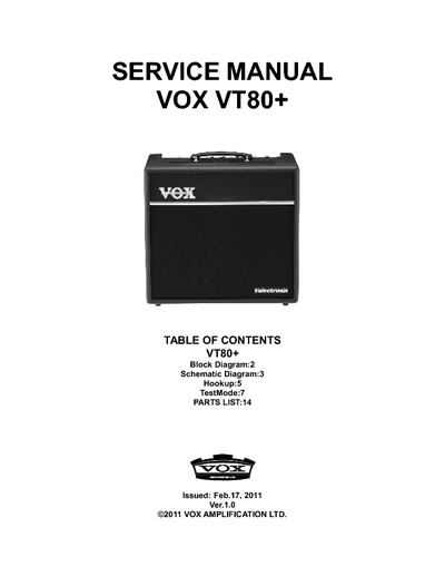Vox VT80+sch