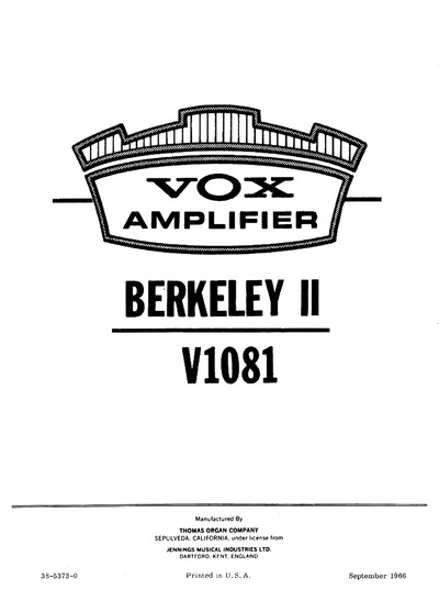 Vox berkley II v1081