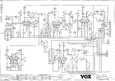 Vox ac15 1996pr, Service Manual, Repair Schematics