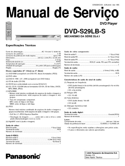 Panasonic, dvd-s29