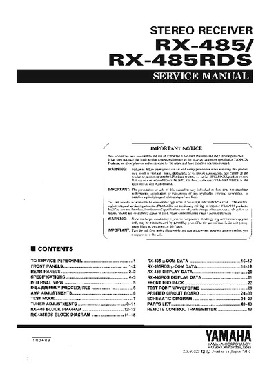 Yamaha RX-485/RDS