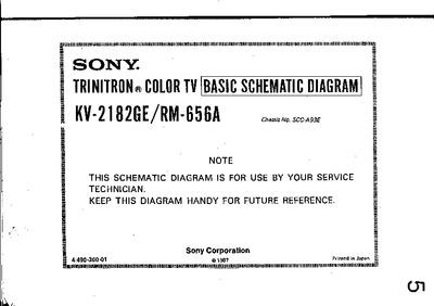 Sony KV2182GE Chassis SCC-A93A
