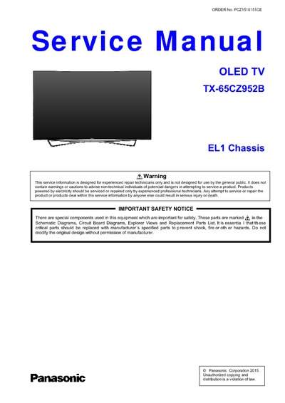Panasonic TX-65CZ952B OLED TV
