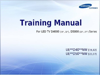 Treinamento Tvs Led Samsung Série D4000-D5000