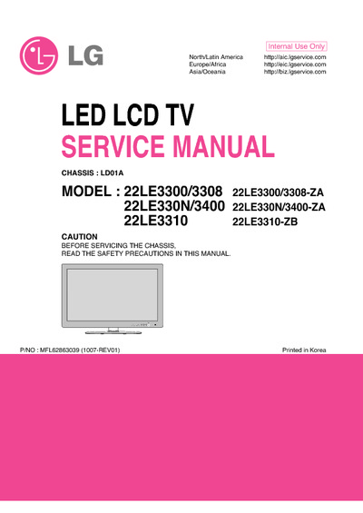 LG 22LE3300 - Chassis LD01A