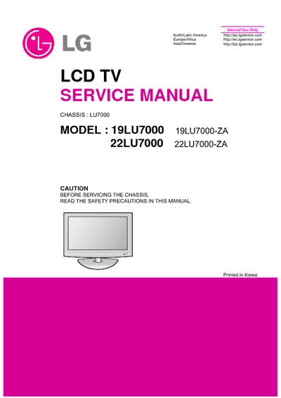 LG 19LU7000-ZA, 22LU7000-ZA Chassis LU7000