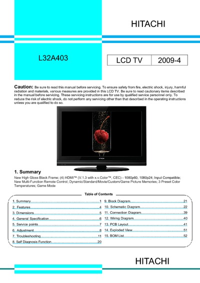 Hitachi L32A403 LCD