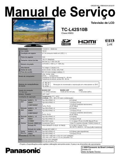 Panasonic TC-L42S10B Chassis KM3
