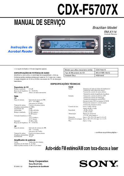 Sony CDX-F5707X