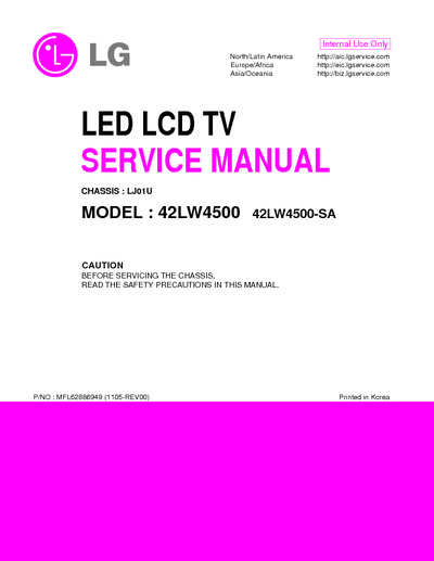 LG 42LW4500-SA Chassis LJ01U LED LCD