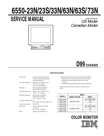 Esquema de Monitores IBM 6550-23N