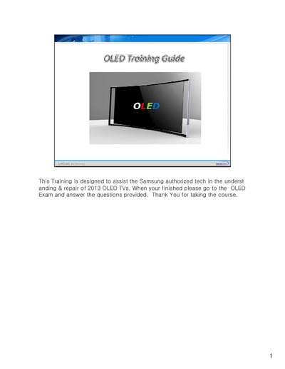 Samsung OLED 2013 Training Guide