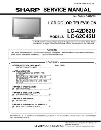 Sharp LC-42C42U LC-62C42U LCD