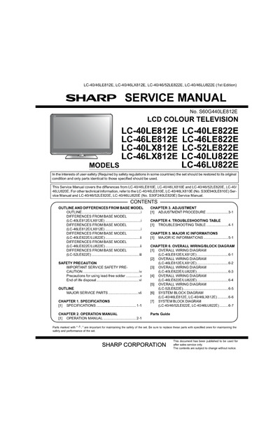 Sharp LC-40LE812E, LC-46LE822E LCD
