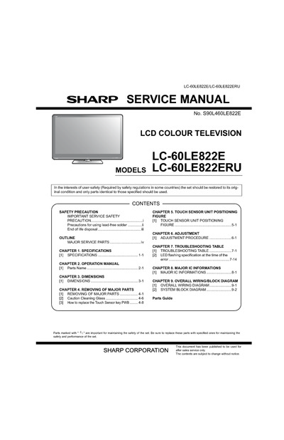 Sharp LC-60LE822E LCD