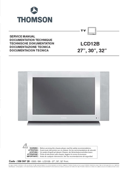 Thomson 30LCD120S4 Chassis LCD12B