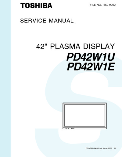 Toshiba 42'' Plasma Display  PD42W1U  PD42W1E