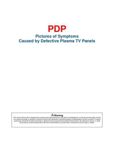 PANASONIC PICTURES  PANEL SYMPTOM