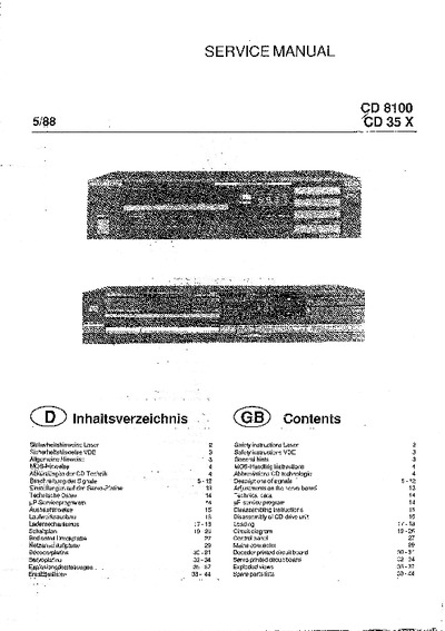 Grundig CD-35X-8100 Schematics