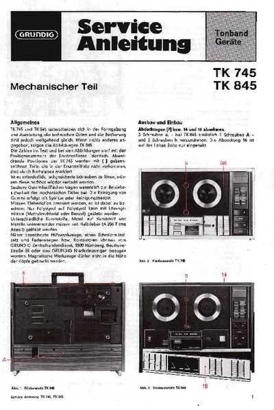 Grundig TK-745-845 Service Manual