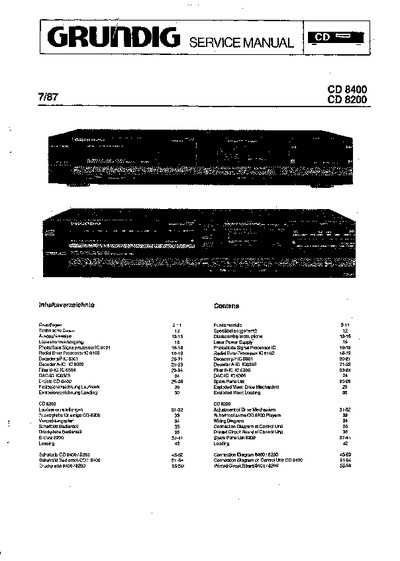Grundig CD-8200-8400 Service Manual
