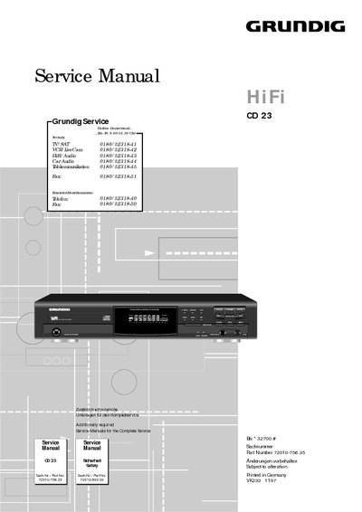 Grundig CD-23 Service Manual