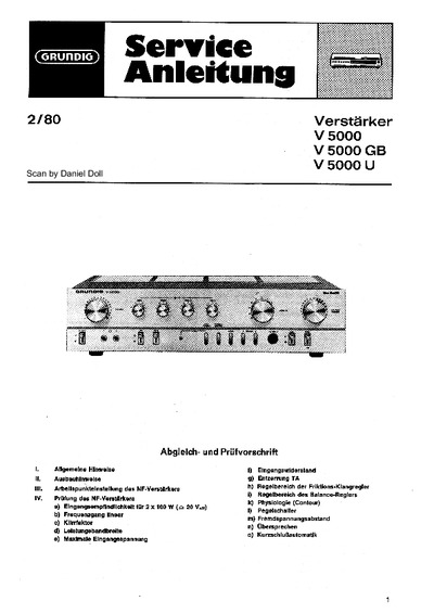 Grundig V-5000 Service Manual