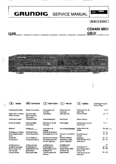 Grundig CD-8400-MKII Service Manual