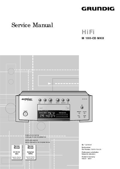 Grundig M-100-CD-MKII Service Manual