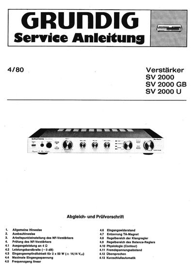 Grundig SV-2000 Service Manual