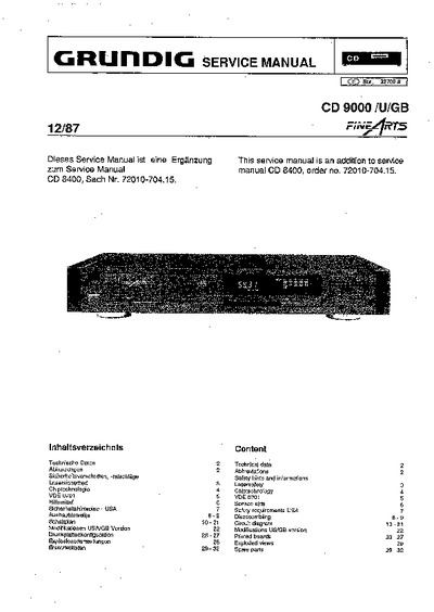 Grundig CD-9000 Service Manual