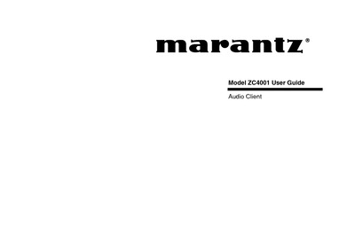 Marantz ZC-4001 Owners Manual