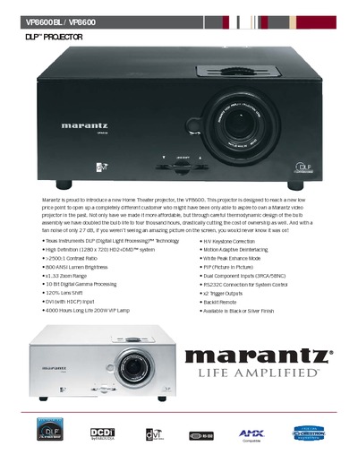 Marantz VP-8600 Brochure