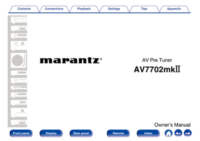 Marantz AV-7702-MKII Owners Manual