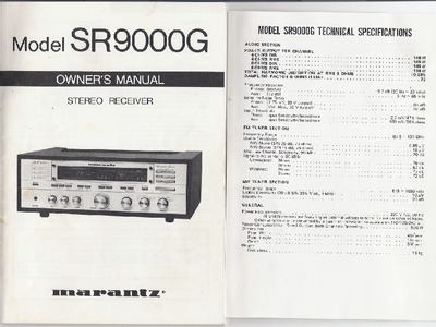 Marantz SR-9000-G Owners Manual