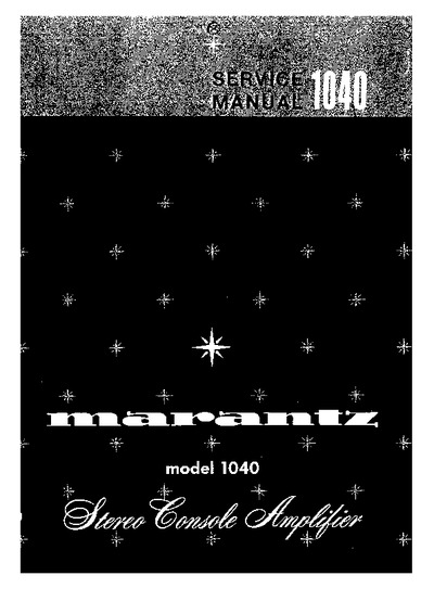 Marantz 1040 Service Manual
