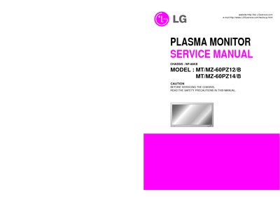 LG Plasma Monitor MT/MZ-60PZ12/14 Chassis NP-00KB