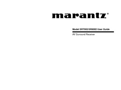 Marantz SR-7002 Owners Manual