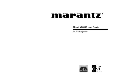 Marantz VP-8600 Owners Manual