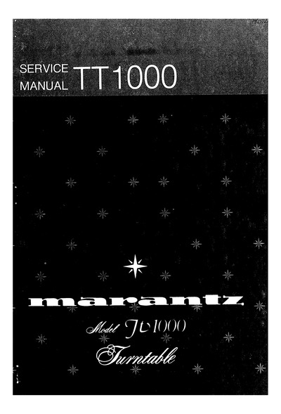Marantz TT-1000 Service Manual